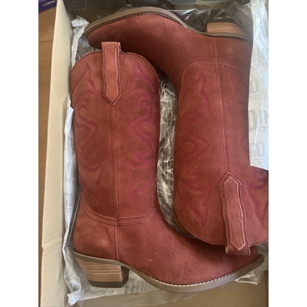 Dingo Womens Out West Cowboy Boots Cranberry Size 8 Embroidered